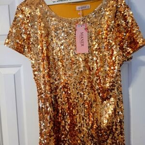 Gold sequins to xl new with tags Maner new with tags